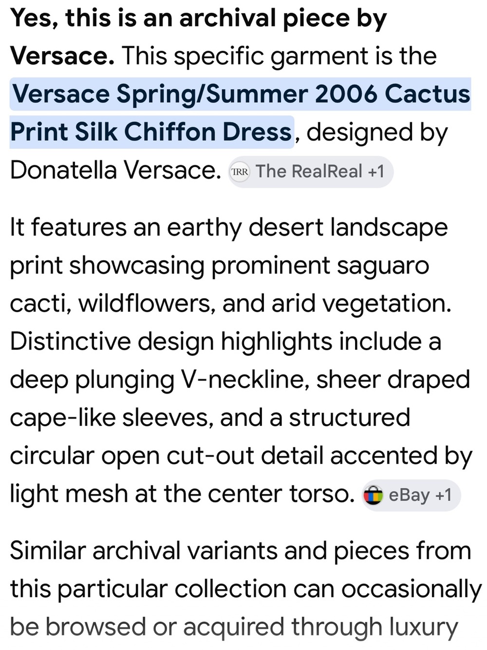 VERSACE VINTAGE SPRING/SUMMER 2006 CACTUS PRINT SILK CHIFFON DRESS - Picture 9 of 17